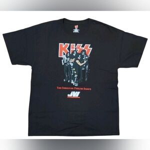 Vtg 2000s KISS Rock Band JVI Print Hanes T-Shirt Size (L)